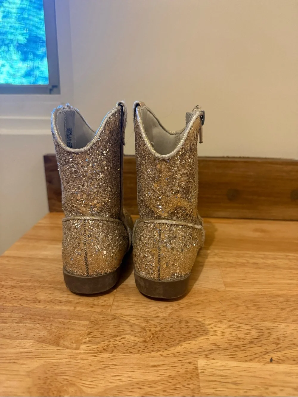 Kelly & Katie Kids Glitter Cowboy Boots - Gold